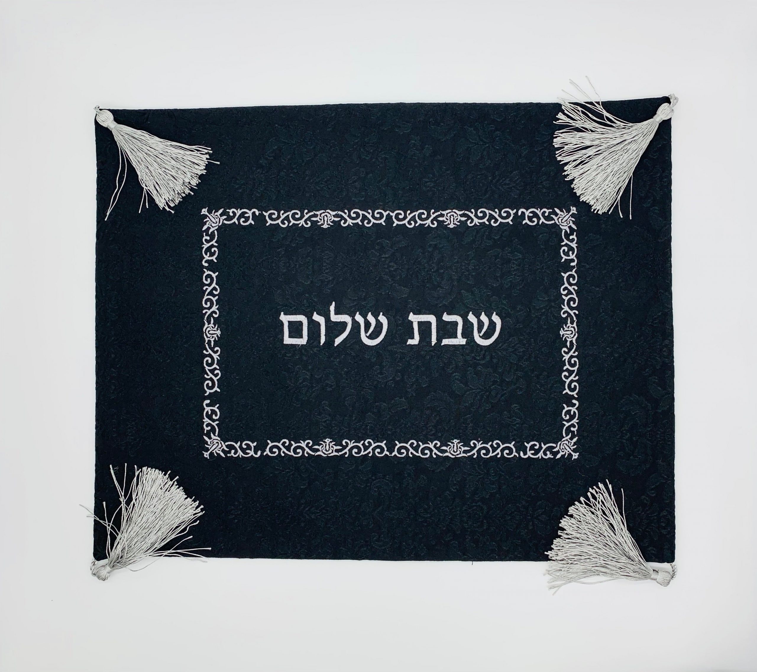 BLACK FLORAL CHALLAH COVER