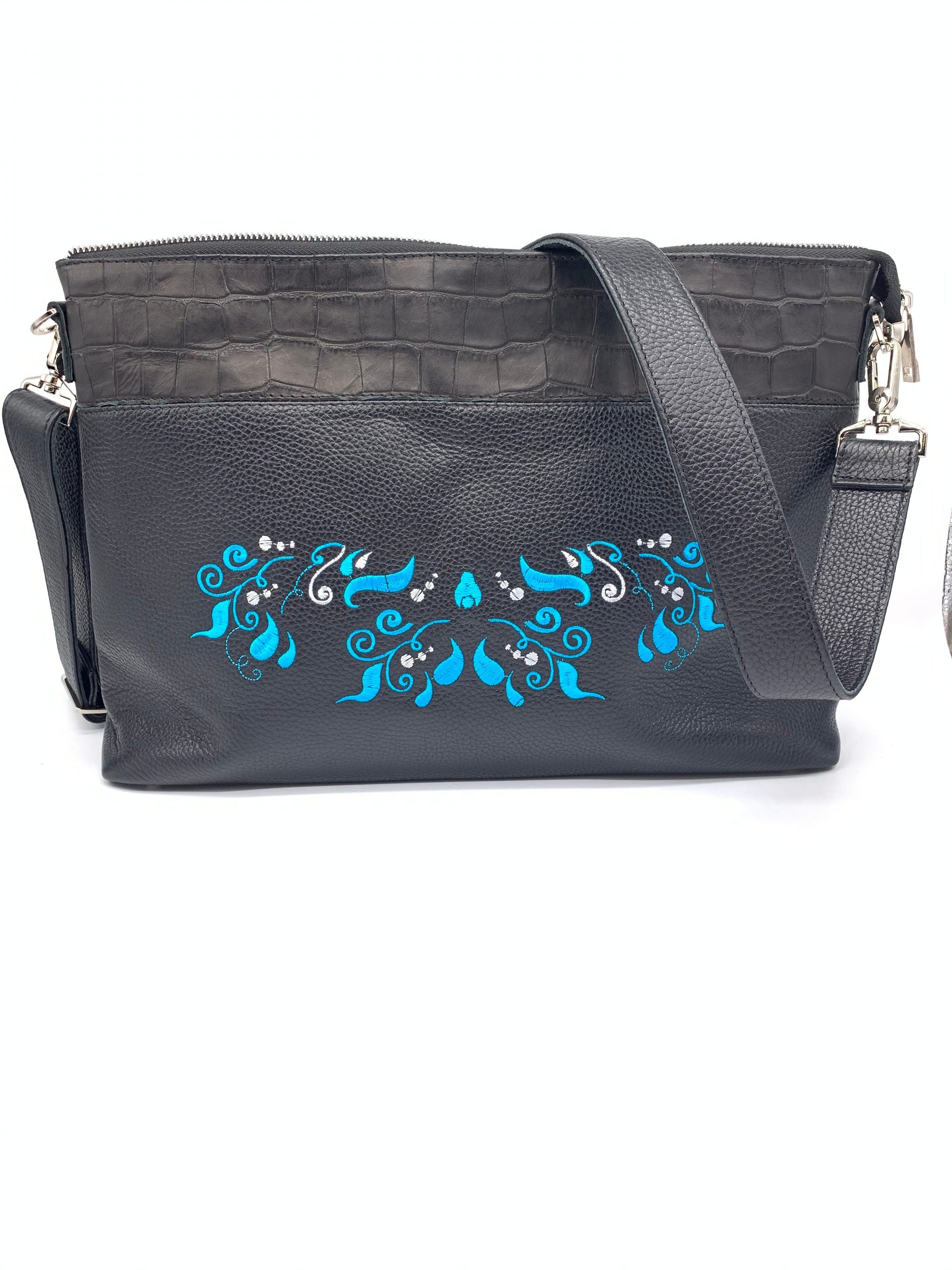 BLACK LANTERN ITALIAN LEATHER TALIT / TEFILLIN BAG