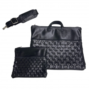 black square leather tefillin bag
