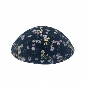 Flower pink and gold kippah