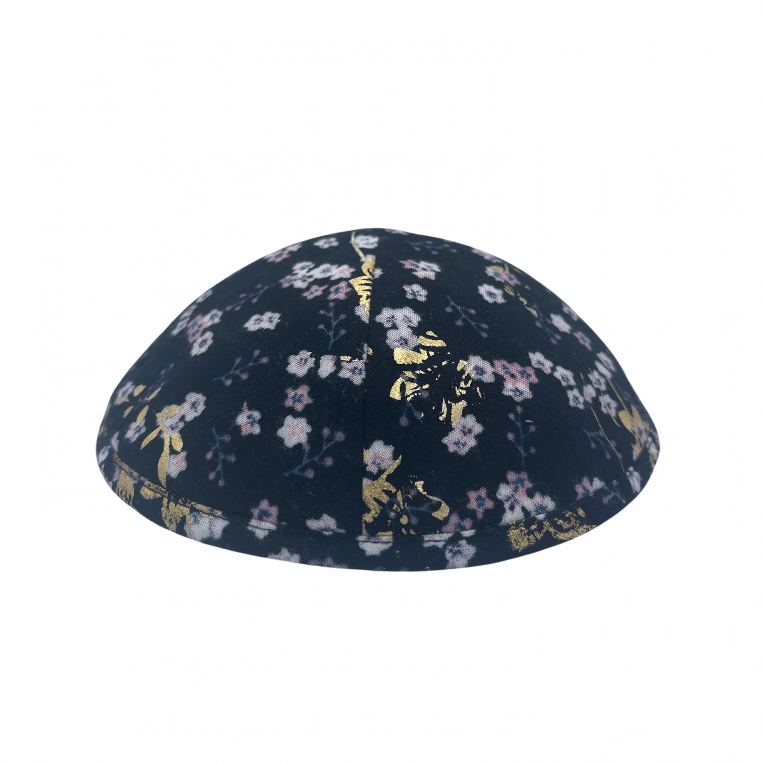 Flower pink and gold kippah