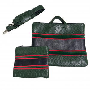 Green snake leather tefillin bag
