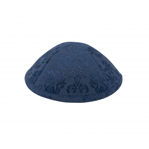 Navy Blue Floral Kippah