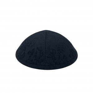 BLACK FLORAL KIPPAH