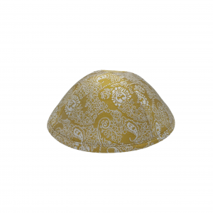 YELLOW-GOLD FLORAL KIPPAH