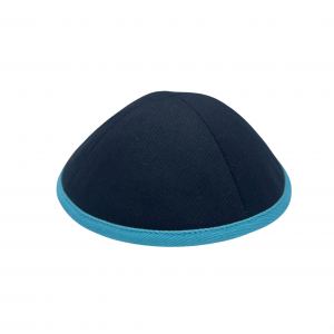 BLACK BLUE RIM KIPPAH