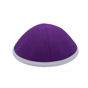 HOT PURPLE / WHITE TRIM KIPPAH