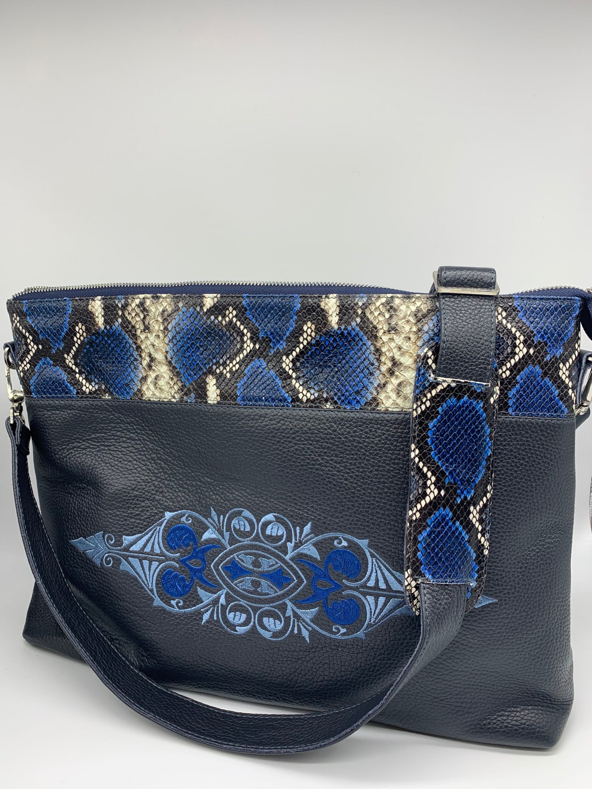 NAVY MAJESTIC ITALIAN TALIT / TEFILLIN BAGS