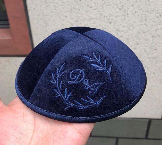 Party Blue velvet Kippah