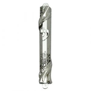 Silver plastic mezuzah