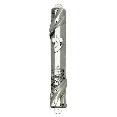 Silver plastic mezuzah