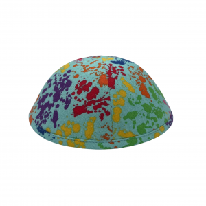 Turquoise Paint Splatter Kippah