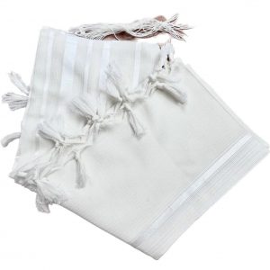 White and ailver tallit sepharadi thick