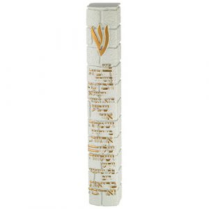 White stone blessing mezuzah